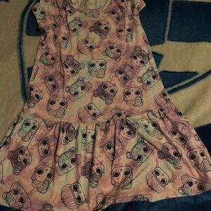 L.O.L. Surprise! Pink Cartoon Print Dress